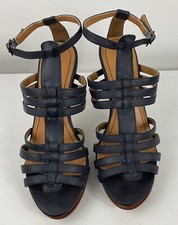 Nine West Women’s Strappy Blue Platform Heels Size 8