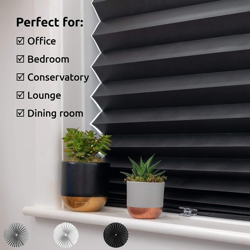 Pleated Window Shades,No Drill Blinds,Temporary Window Blinds,Self AdhesiveCover - Picture 25 of 107