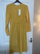 uniqlo yellow silky feel dress size xs new