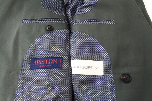 SUITSUPPLY La Spalla Men Suit UK38L Green 2-Piece Slim Melange Two-Row Wool - Picture 10 of 18