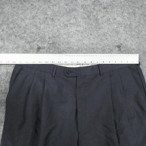 Santorelli Pants Mens 40 Pleated Front Dress Slacks Med Blue Wool Italy - Picture 7 of 18