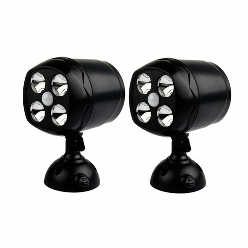 2Pcs 4LEDs Motion Sensor Security Light Outdoor Lamp Spotlight Battery Powered - Picture 1 of 12