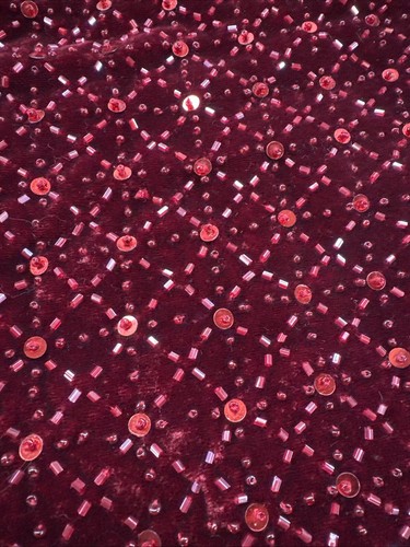 RARE Pottery Barn Jeweled Sequin Beaded Velvet Christmas Stocking RED Green B - Picture 6 of 10