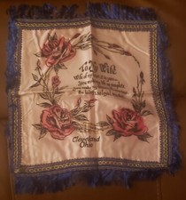 Vintage Silk Souvenir Pillow Cover 1940-1950 Cleveland Ohio WIFE NOS MIP