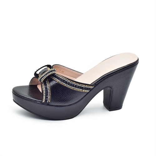 Fashion Sandals Shoes Heel 10.5 CM Leather Women Rhinestone Shoes Latest Design - Picture 12 of 15