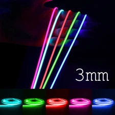 3mm Ultra Thin DC 12V Colorful COB LED Strip Lights for Home Decor Car DIY LED