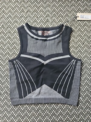 River Island Black White Gym Top Size Rrp £25 UK