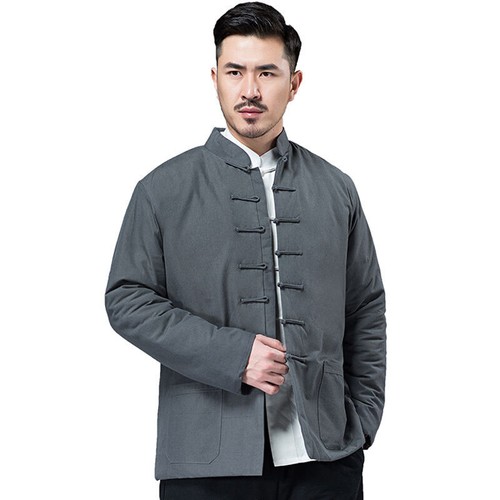 Mens Chinese Traditional Tang Suit Jacket Thick Coat Wadded Martial Arts Uniform - Picture 9 of 12
