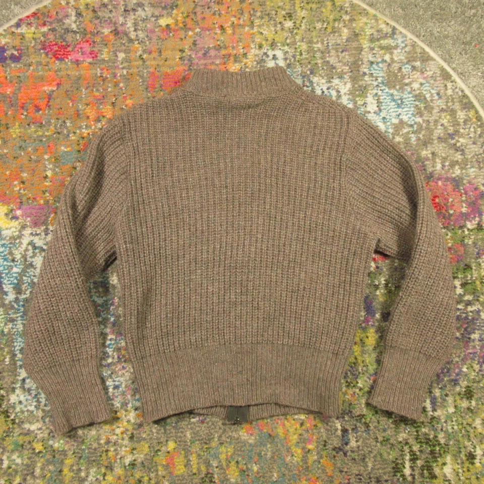 Винтажный мужской свитер REI из шерстяной смеси S или XS коричневый коренастый трикотаж на молнии имитация Gorpcore - Изображение 2 из 4
