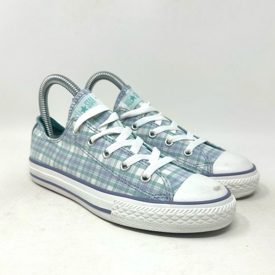 Converse Chuck Taylor All Star Blue White Plaid Youth 3 - Image 2 of 4