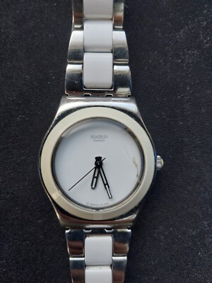 Ladies Swatch Irony Quartz Stainless Steel/Enamel Watch AG New 