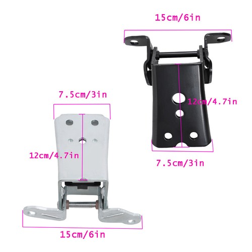 For Ford F150 F250 F350 1980-1997 Black Front Upper Lower Door Hinge Steel 4Pcs - Picture 2 of 18