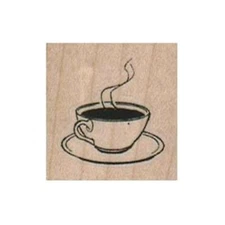 NEW Hot Coffee RUBBER STAMP, Coffee Stamp, Coffee Lovers Stamp, Breakfast Stamp