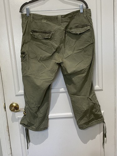DKNY Jeans Damen Petites olivgrün Tie Bottom Cargohose Wandern Größe 10P - Bild 11 von 13