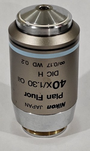 Nikon CFI Plan Fluor 40x/1.30 Oil ∞/0.17 WD0.2 DIC H obiettivo microscopio - Foto 1 di 6