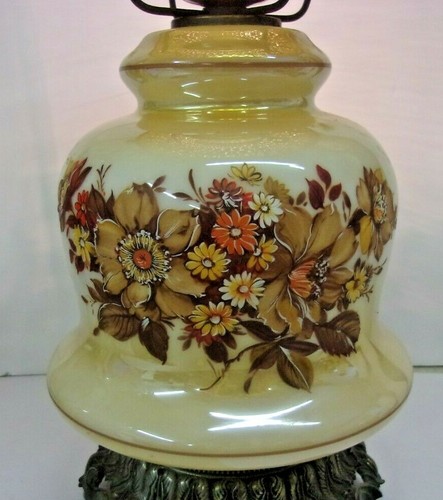 GWTW Hurricane Floral Parlor Lamp L&L WMC 1971 Gone With The Wind Large 26" - Picture 5 of 12