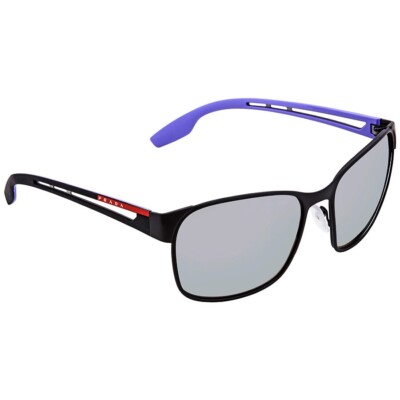 Prada Linea PS52TS DG0140 Mate Black/Purple Mirrored Lens Unisex Sunglasses 59mm