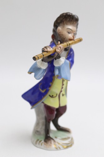 Più antico Volkstedt, porcellana, figura, cappella delle scimmie con flauto - Foto 4 di 6