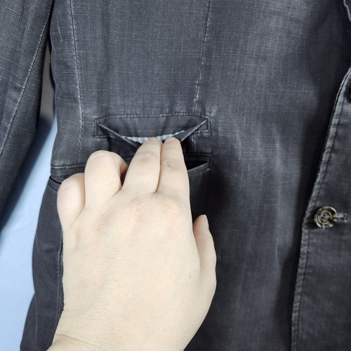 Joseph Abboud Blazer Sport Coat Charcoal Gray 2-Button Elbow Patches Mens Sz Med - Picture 5 of 22