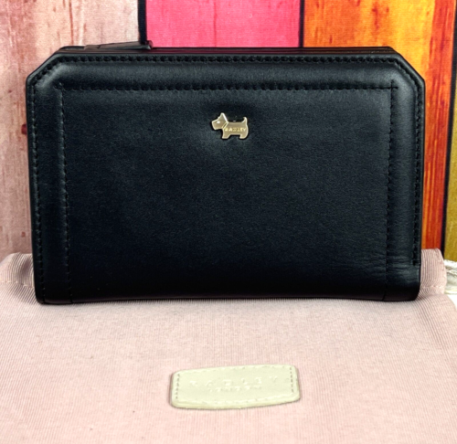 Radley Marwood Medium Bifold Purse Wallet Black Leather New RRP £72 - Picture 1 of 5