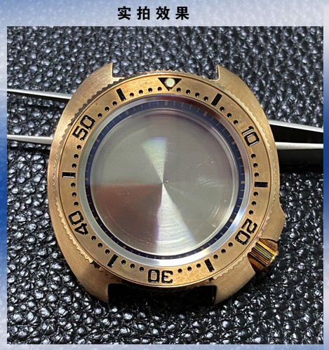 Caja de reloj de buceo de 46 mm de bronce real sólido Cusn8 para anillo capítulo NH35A NH36A - Imagen 2 de 9