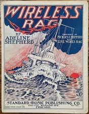 vintage RAGTIME sheet music WIRELESS RAG by ADALINE SHEPHERD ~ Chicago 1909