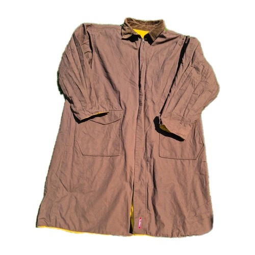 Vintage Marlboro Reversible Rain Coat Duster Rancher Jacket Yellow/Brown Sz XL - Picture 12 of 14