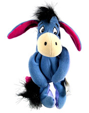 Eeyore Plush 9" tall with Pink Bow on Tail Bean Bag Disney Plush Collectible