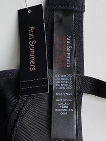 Ann Summers KARMEN Underwired Suspender Body Black Embroidered Mesh, 12-14 D-DD