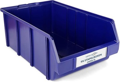 9x Stapelbox Aufbewahrungsbox Xl - extra stabile Sichtlagerkasten stabil
