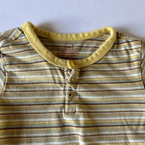 Tea Collection Sz Medium 12-18 Months Baby Unisex Striped Short Sleeve Romper - Picture 2 of 6
