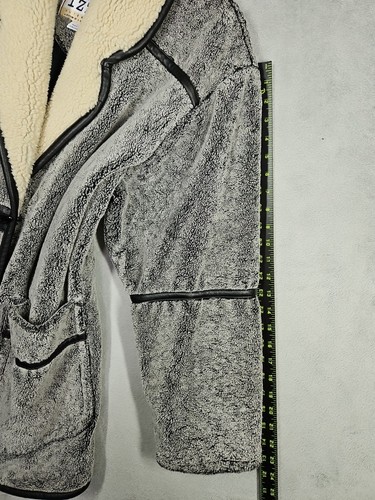 Abrigo para hombre Izzi Outerwear gris carbón negro imitación cuero ribete con palancas talla M - Imagen 11 de 17