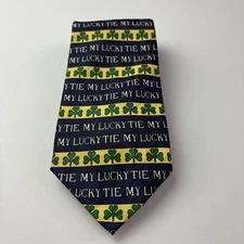 Steven Harris Men's Necktie My Lucky Tie Shamrocks St. Patricks Day Green