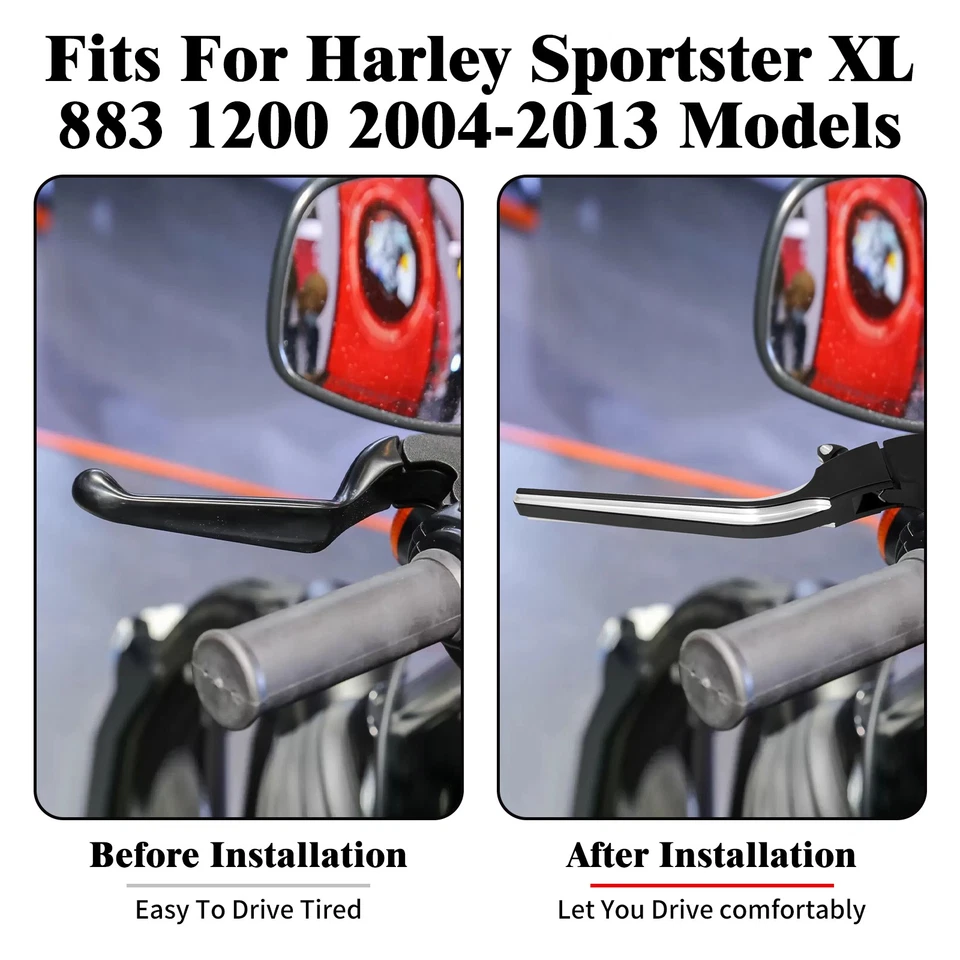 Black Brake Clutch Levers Fit For Harley Sportster Iron 883 1200 XL 48 72 04-13 - Image 3 of 4