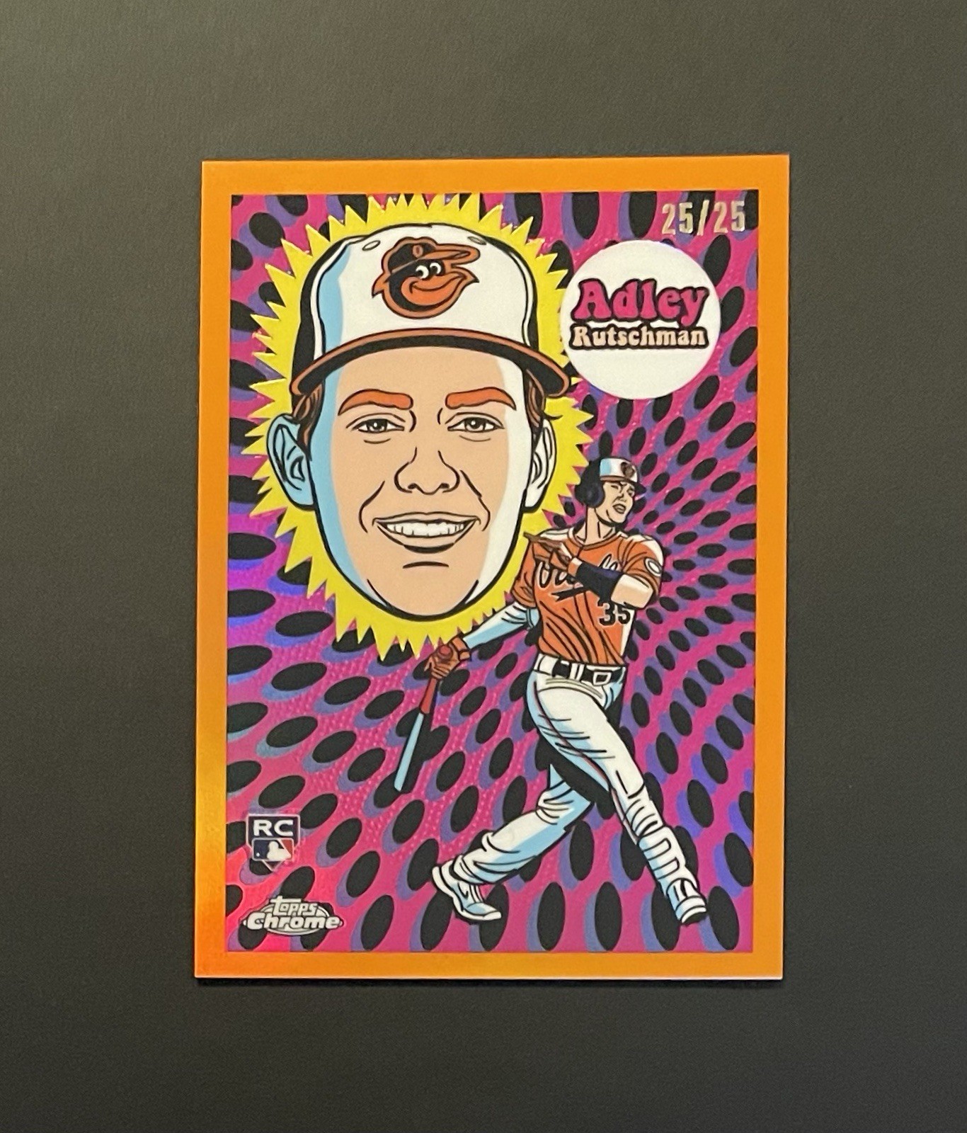 2023 Topps Chrome Adley Rutschman Rookie /25 Ultraviolet Book End Orange UV-14