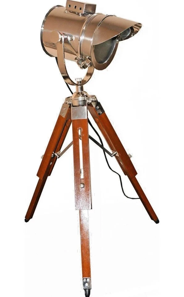 Nautical Searchlight Spot Light Designer Studio Table Lamp With Tripod Stand - Image 2 of 4