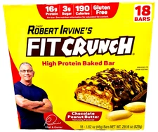 Fit Crunch Protein Bars 16g Chocolate Peanut Butter 18 x 1.62 Oz EXP 02/2027