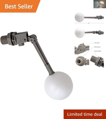 Versatile Plastic Float Valve - Automatic Shut-Off for Water Tanks & Fountains