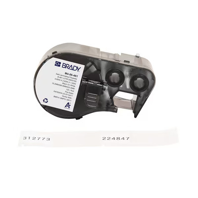 Brady M4-86-461 Precut Label Cartridge,Clear/White,Matte