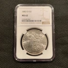 1883-O U.S. MORGAN SILVER DOLLAR - MS 62 - NGC GRADED!