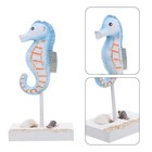  2pcs Wood Seahorse Statue: Nautical Decor Decorative Sea Animal Sculpture Hand