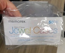 Memorex 36 Pack Of 50 Slim Clear Jewel Cases For DVD Or CD Storage