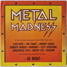 METAL MADNESS - 'Various Artists' 12" Vinyl LP Record 1990 AUST. PRESSING, CBS