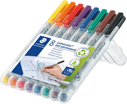 Staedtler Lumocolor Non-Permanent Pen with Fine Tip, Assorted (Pack of 8) Ite... - Picture 2 of 12
