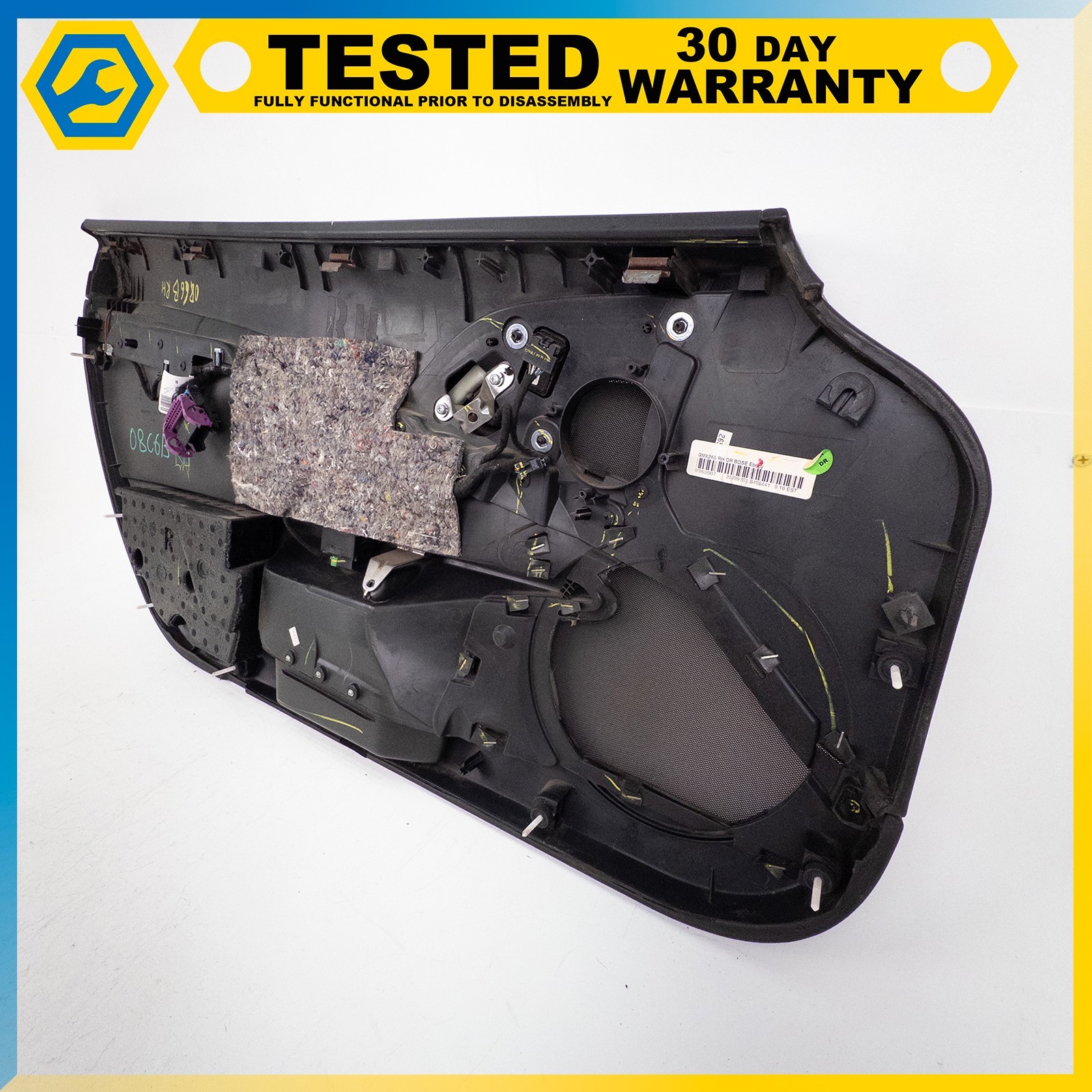 05-13 CHEVROLET CORVETTE C6 FRONT RIGHT SIDE INTERIOR DOOR PANEL BLACK OEM