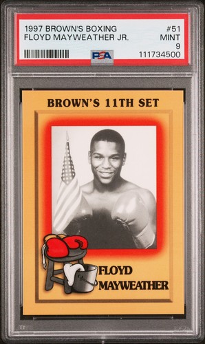 FLOYD MAYWEATHER JR. 1997 Brown's Boxing ROOKIE #51 PSA 9