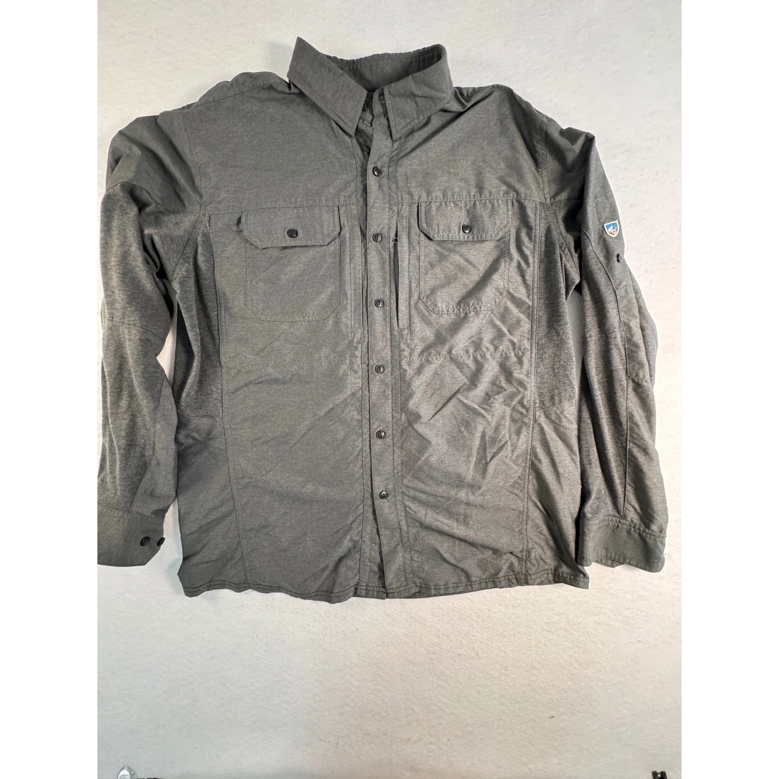 KUHL Men Gray Long Sleeve Vented Technical Hiking Button Down Shirt Large
Opens in a new window or t