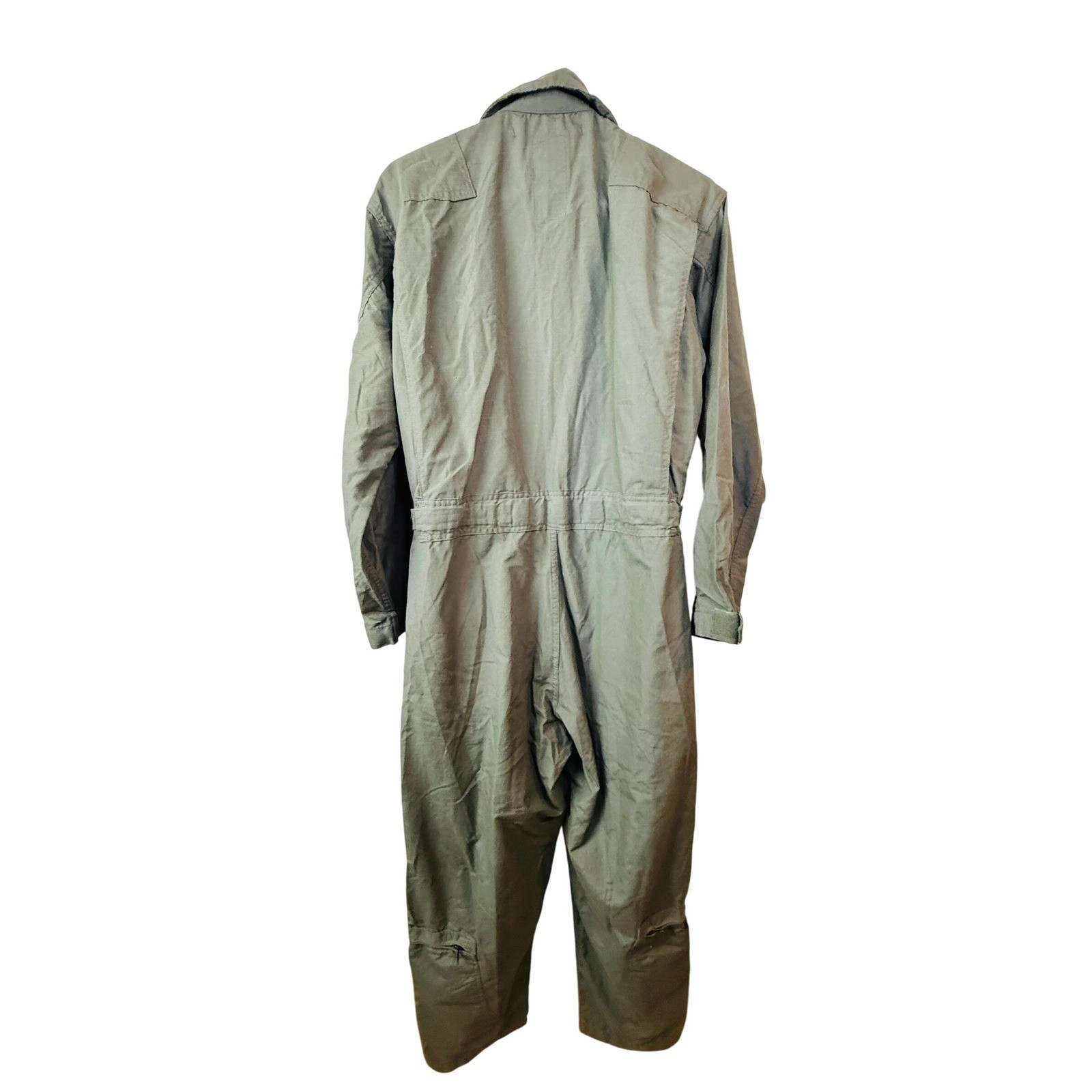 US Military CWU 27P Flight Suit Coveralls Sage Green 40R Vintage Air Force Pilot