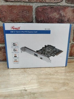 Rosewill RC-509 (PCI Express) USB 3.1 (Type A + Type C) Expansion Card SEALED