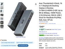 New Acer Thunderbolt ODK490 with AC ADAPTER 16 in 1 Docking Station 